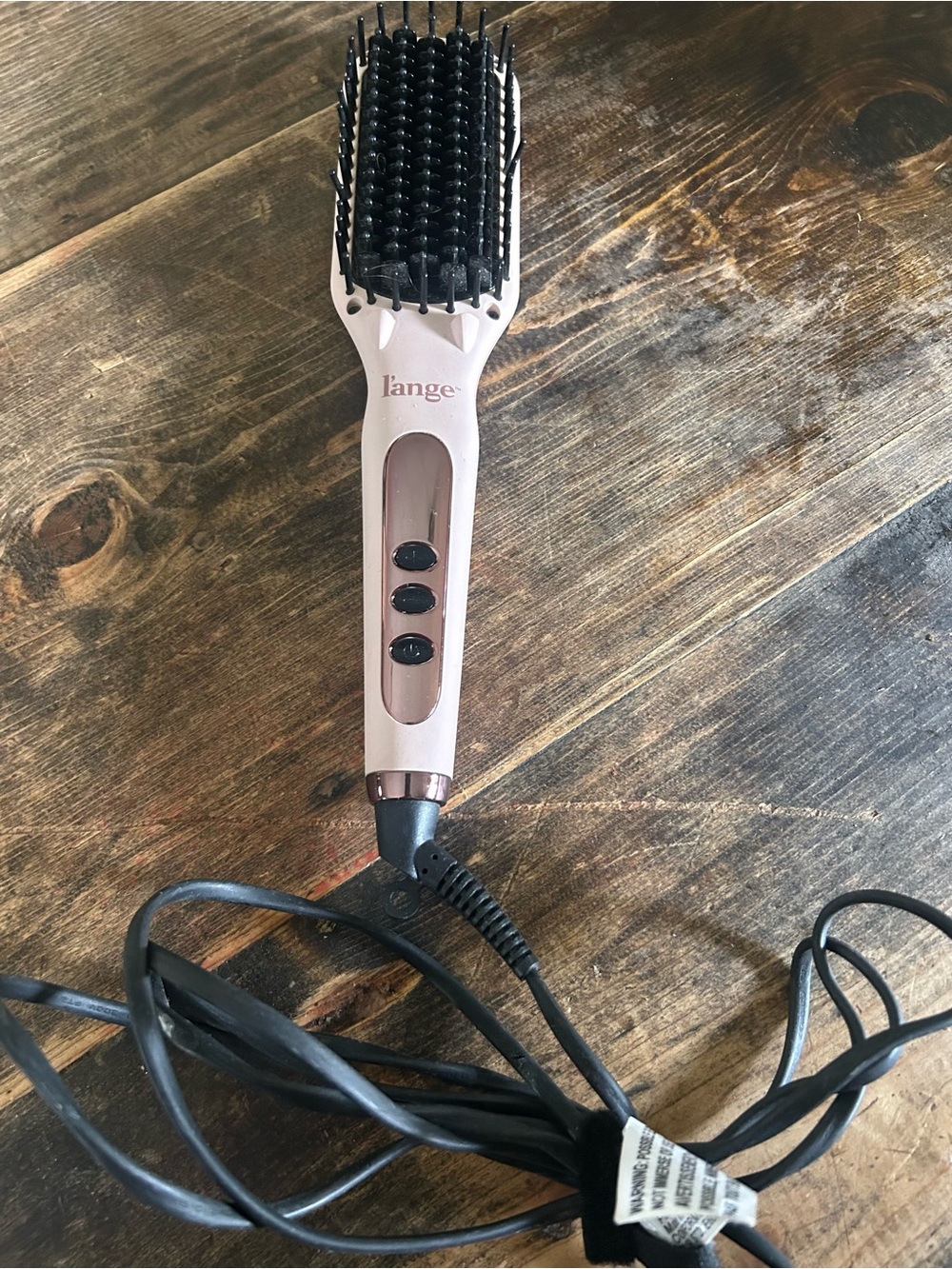L'ange Le Vite Ceramic Straightening Hairbrush Thermal Adjustable Heat Pink